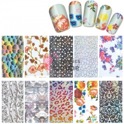 Folii de transfer, FST009 cu modele Colorate Mixt, set 14 bucati